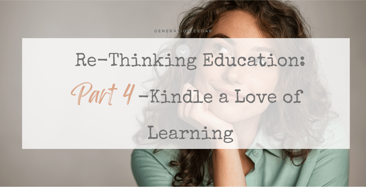 Re-Thinking Education: Part 4-Kindle a Love of Learning